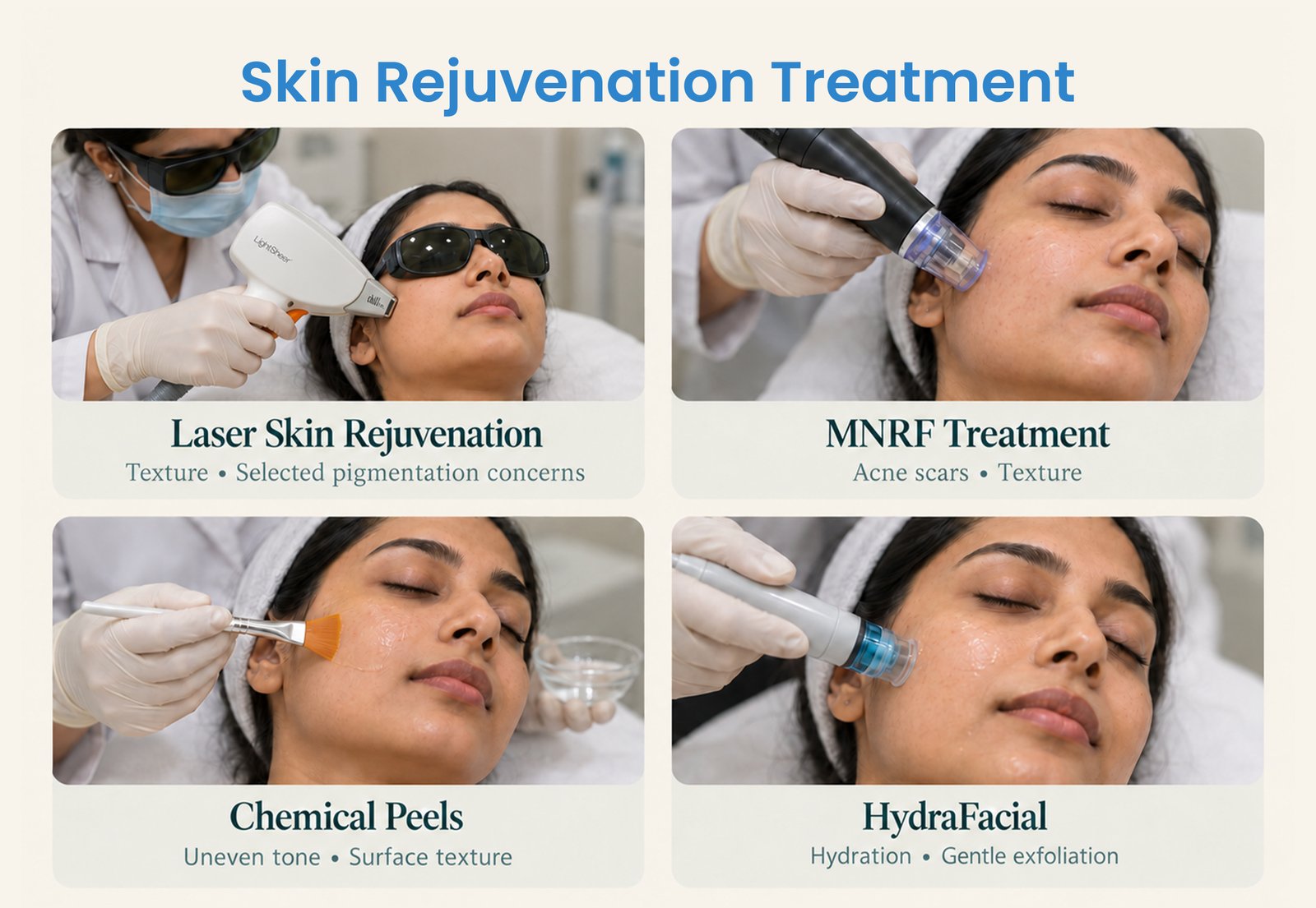 A skin specialist discussing rejuvenation treatment options